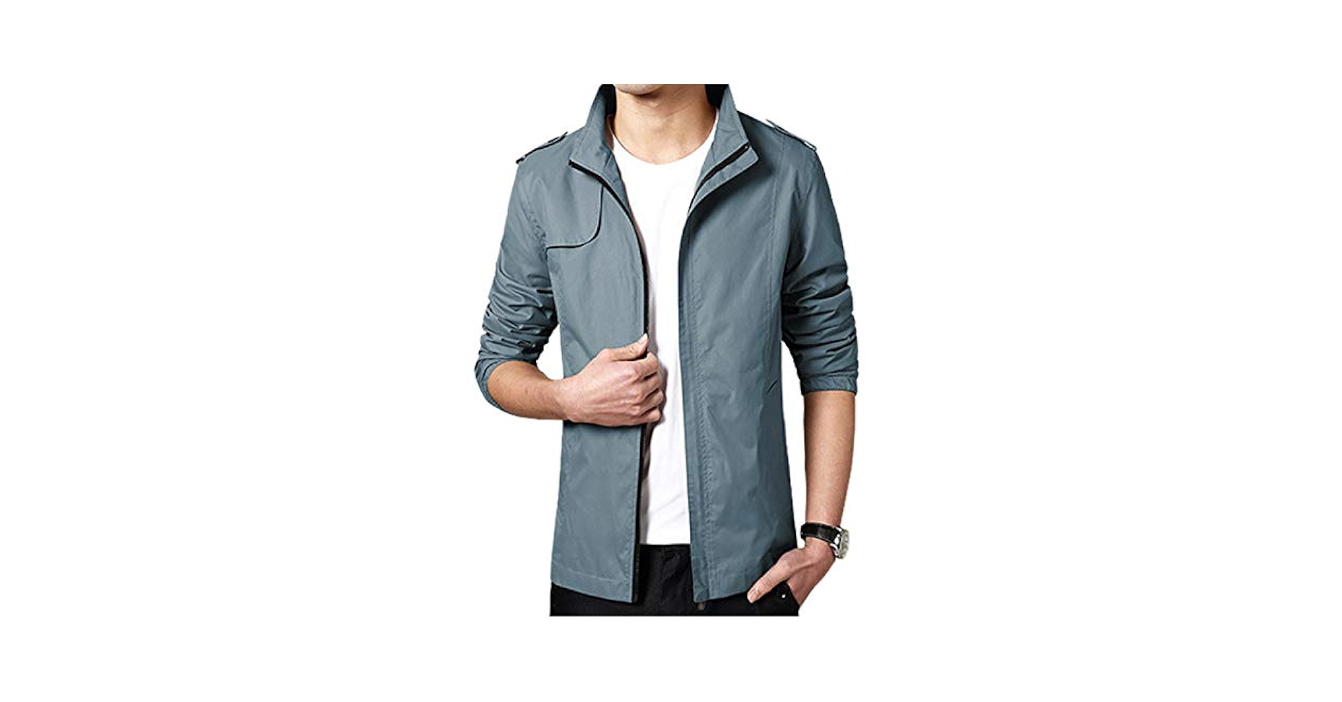 Men's Vintage Double Layer Zip Up Spring Fall Outerwear